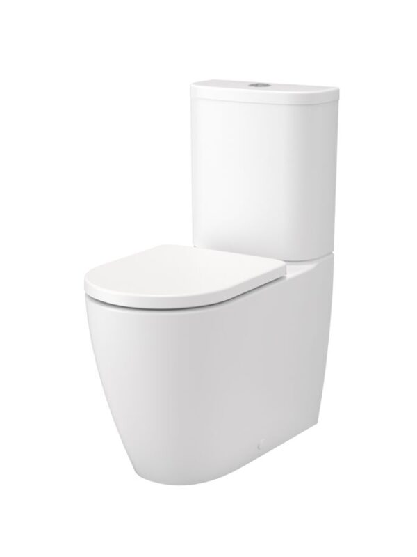 Caroma Forma II Cleanflush Close Coupled Back to Wall Back Inlet Toilet Suite with Soft Close Quick Release Seat Matte White (4 Star)