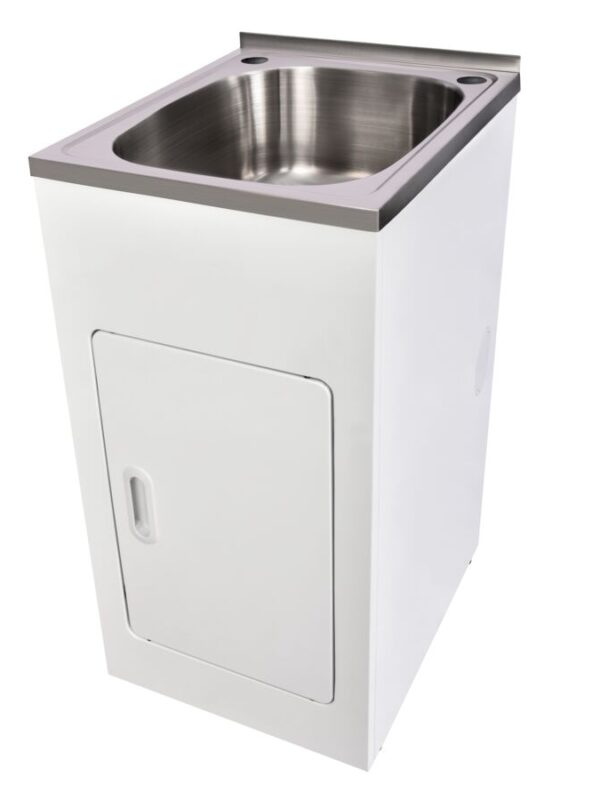 Posh Bristol Mini Laundry Trough & Cabinet 22L with 1 Taphole and Bypass Stainless Steel
