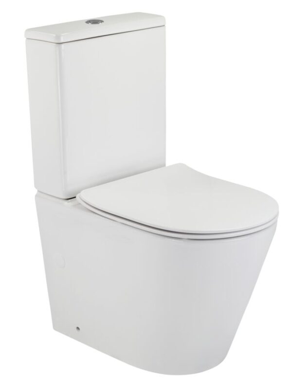 Posh Solus Close Coupled Back to Wall Rimless Back Inlet Toilet Suite with Soft Close Quick Release Seat White (4 Star)