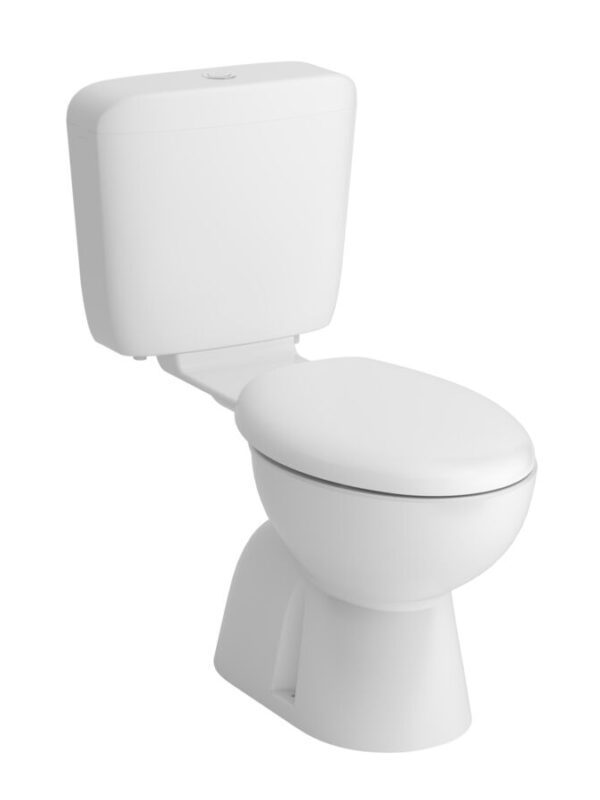 Posh Solus Plastic Link Toilet Suite with Concealed S-Trap Soft Close Seat White (4 Star)