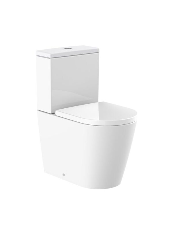 Roca Inspira Rimless Close Coupled Back to Wall Back Inlet Toilet Suite with Soft Close Quick Release Toilet Seat White (4 Star)
