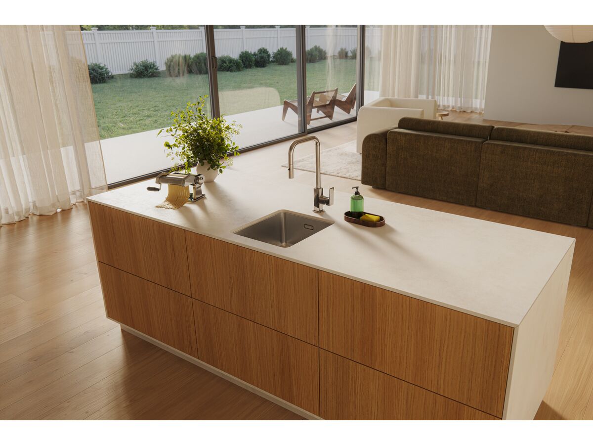 Memo Oscar Inset/Undermount Compact Single Bowl Sink 350mm Overflow No Taphole - Image 5