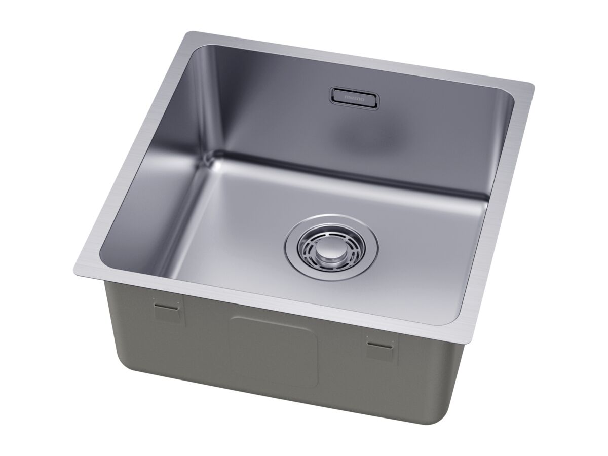 Memo Oscar Inset/Undermount Single Bowl Sink 400mm Overflow No Taphole - Image 3