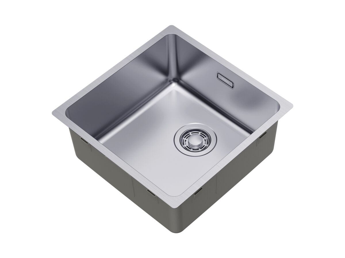 Memo Oscar Inset/Undermount Single Bowl Sink 400mm Overflow No Taphole - Image 2
