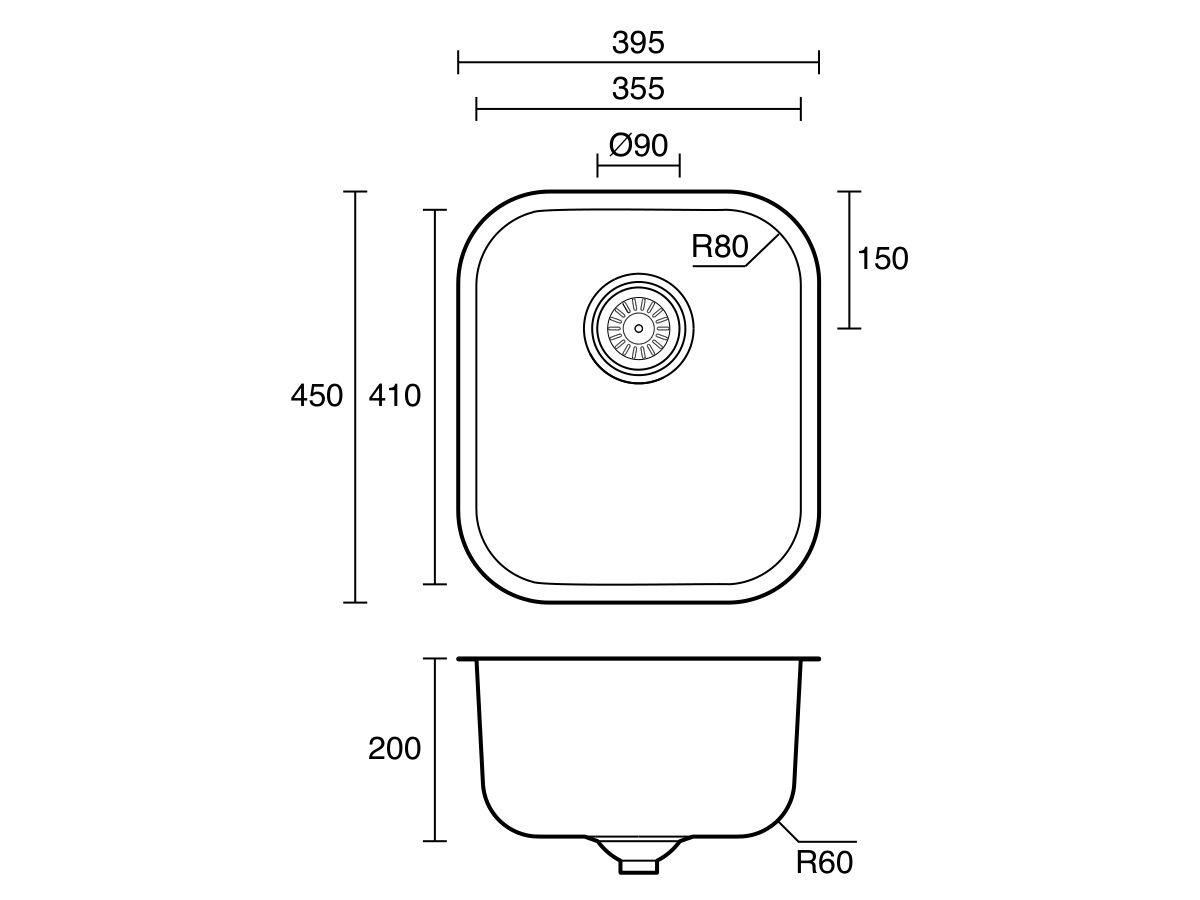 Posh Solus MK3 Single Bowl Undermount Sink No Taphole Stainless Steel - Image 3