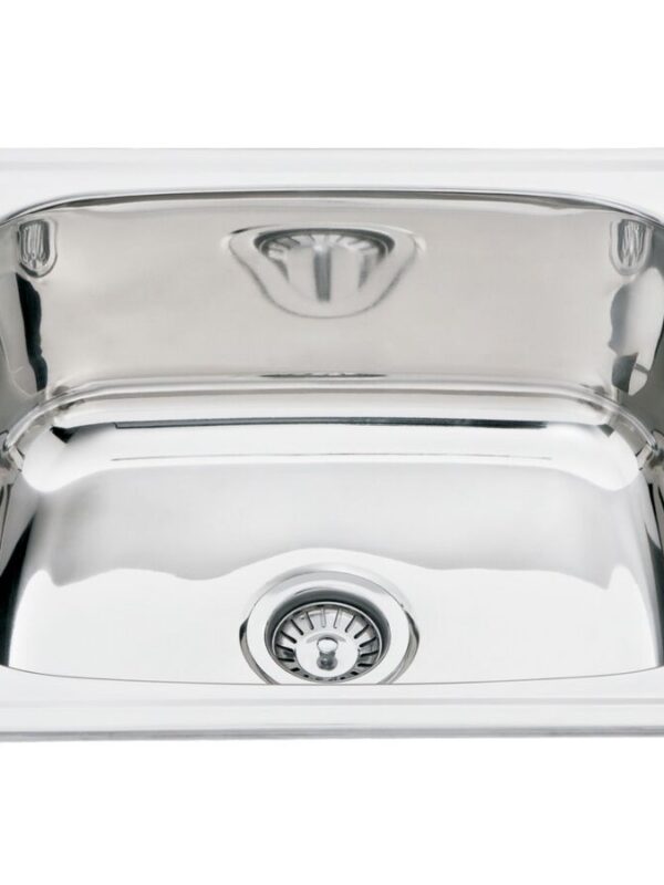 Base Inset Laundry Trough 1 Taphole & Bypass 45 litres Stainless Steel