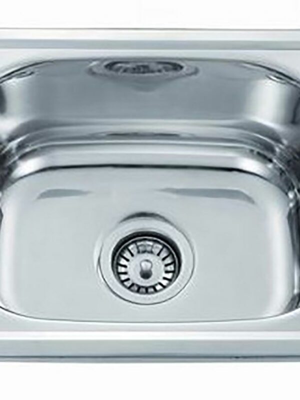 Base Inset Mini Laundry Trough 1 Taphole & Bypass 22 litres Stainless Steel