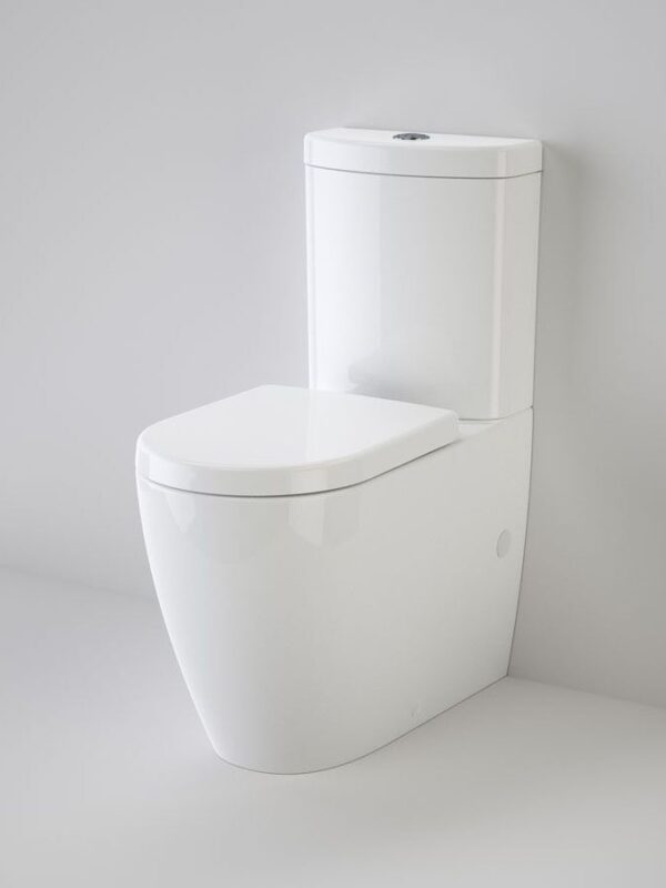 Caroma Forma Close Coupled Back to Wall Bottom Inlet Over Height Rimless Toilet Suite with Soft Close Quick Release Seat White (4 Star)