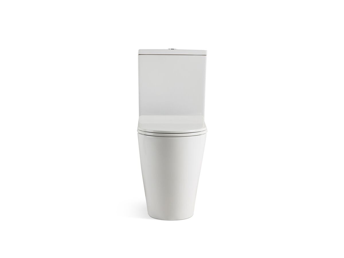Kado Lux Close Coupled Back to Wall Rimless Plus Overheight Bottom Inlet Toilet Suite with Thin Soft Close Quick Release Seat White (4 Star) - Image 3