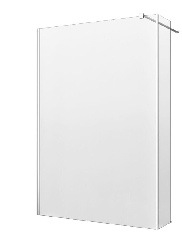 Kado Lux Fixed Shower Screen Panel with Side Panel and Wall Support 1400mm Chrome