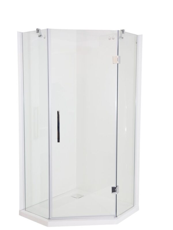 Kado Lux Shower System Angled 1000mm x 1000mm Rear Outlet Chrome