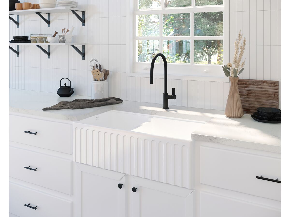 Memo Harper 1 3/4 Butler Sink Fireclay White - Image 5