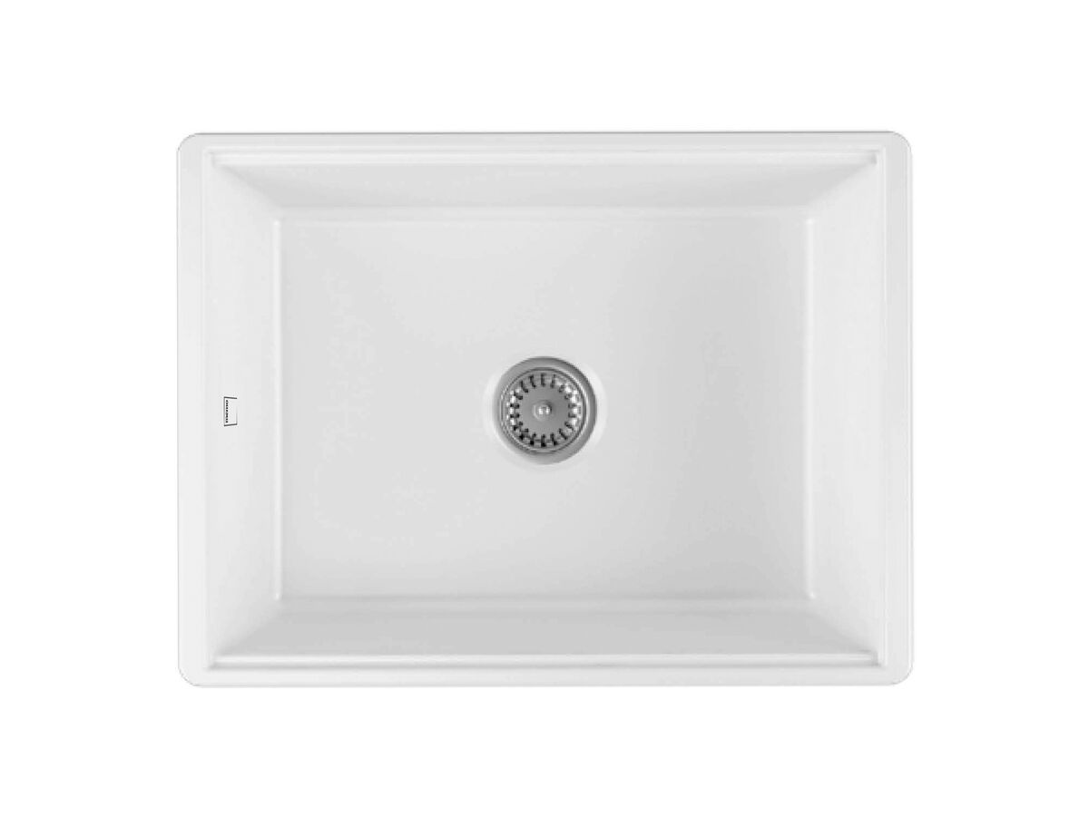 Memo Harper Single Bowl Butler Sink 610mm Fireclay White - Image 3