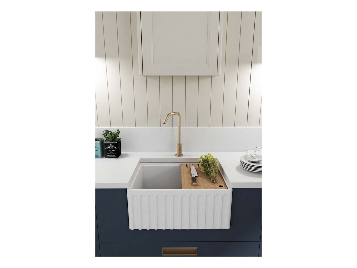 Memo Harper Single Bowl Butler Sink 610mm Fireclay White - Image 6