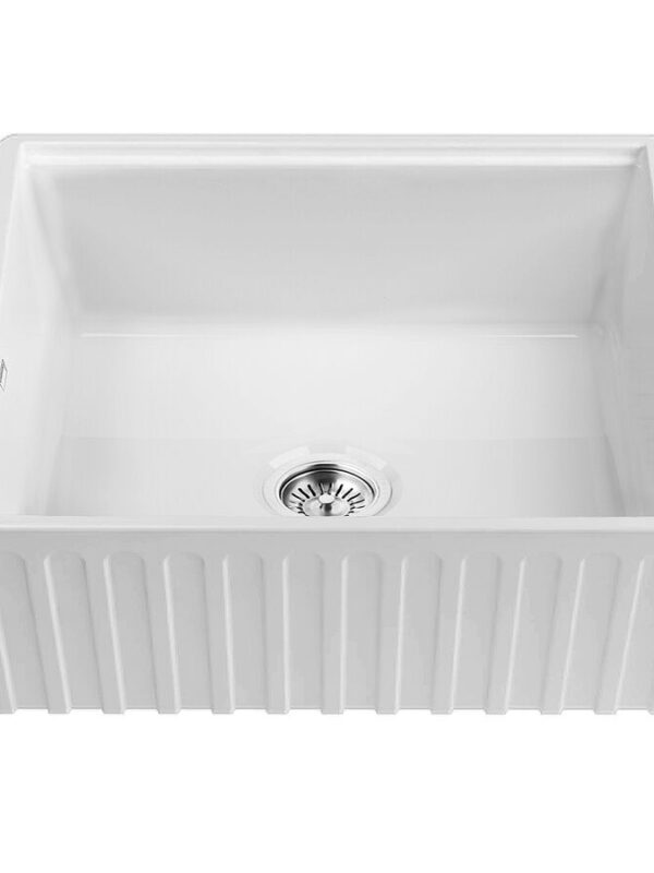 Memo Harper Single Bowl Butler Sink 610mm Fireclay White