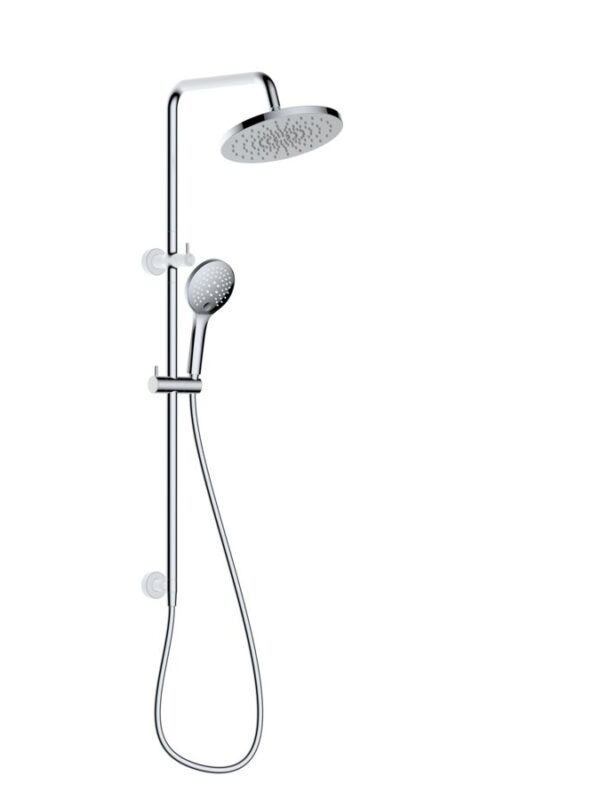 Mizu Drift Twin Rail Shower 250mm ABS Overhead with Top Rail Water Inlet Chrome (5 Star)