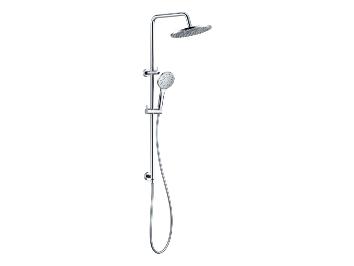 Mizu Drift Twin Rail Shower with 300mm ABS Overhead with Top Rail Water Inlet Chrome (3 Star)