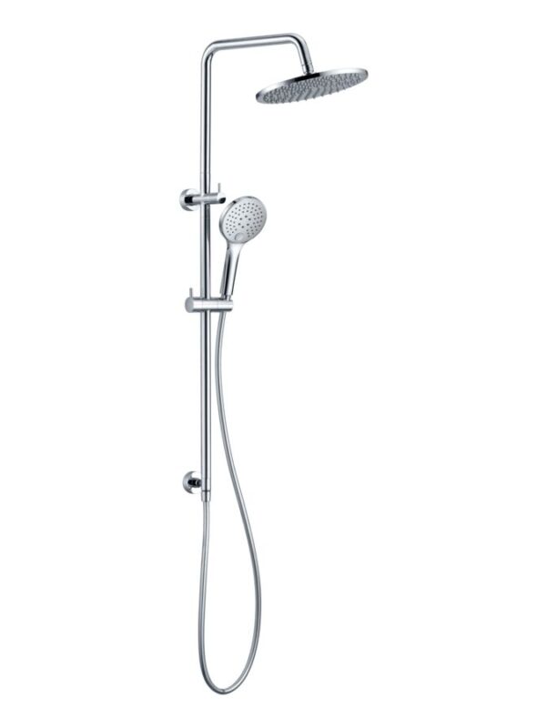 Mizu Drift Twin Rail Shower with 300mm Brass Overhead and Top Rail Water Inlet Chrome (3 Star)
