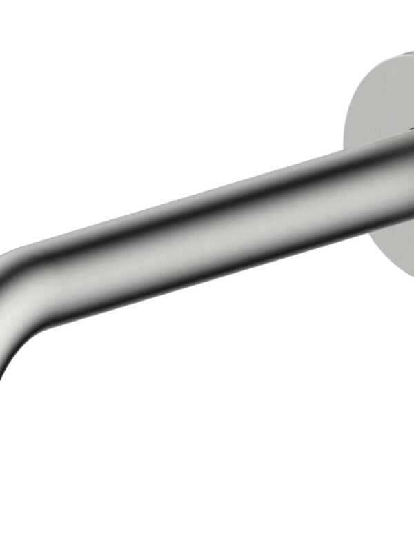 Mizu Drift Wall Basin/Bath Outlet Curve Spout 200mm Brushed Nickel (6 Star) Lead Free