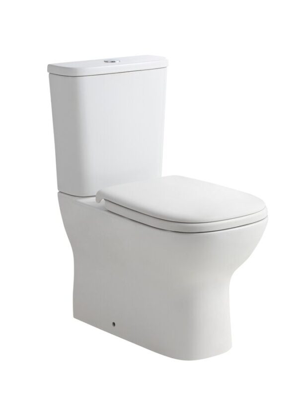 Posh Domaine Rimless Close Coupled Back to Wall Toilet Suite Back Inlet with Soft Close Quick Release Seat (4 Star)
