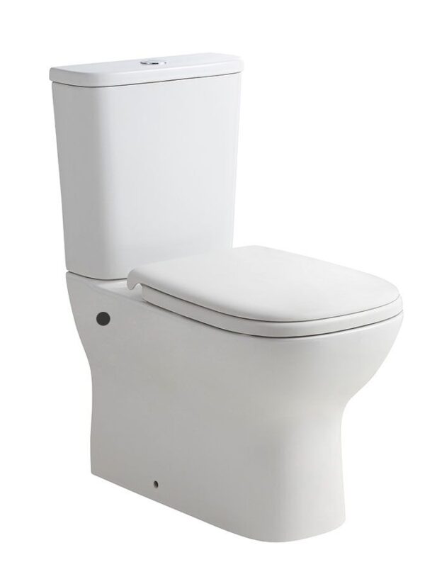 Posh Domaine Rimless Close Coupled Back to Wall Toilet Suite Bottom Inlet with Soft Close Quick Release Seat (4 Star)