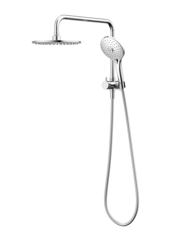 Posh Domaine Short Twin Shower with Water Inlet Wall Bracket Chrome (3 Star)
