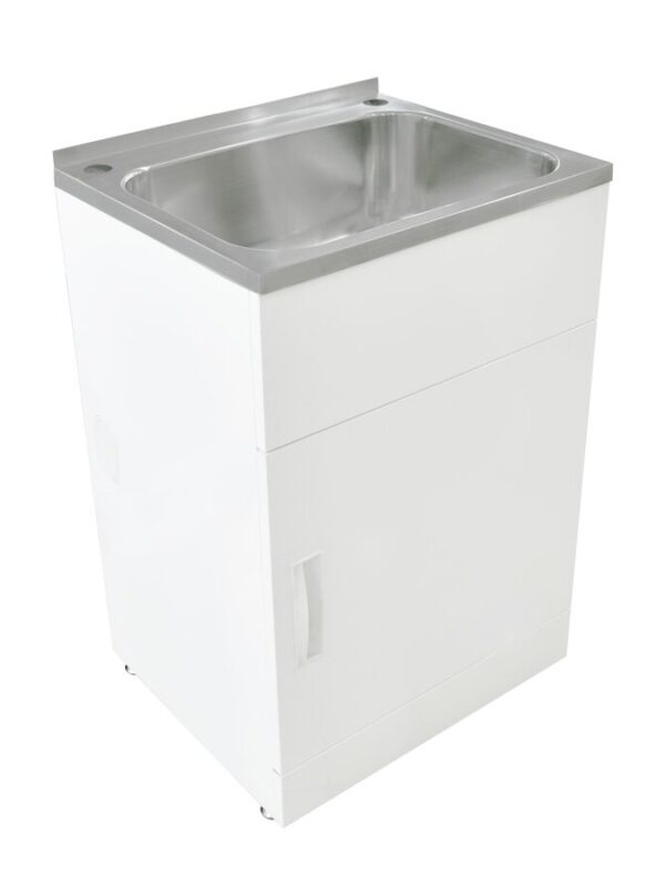 Posh Domaine Trough & Cabinet 45L with Bypass 2 Taphole Stainless Steel