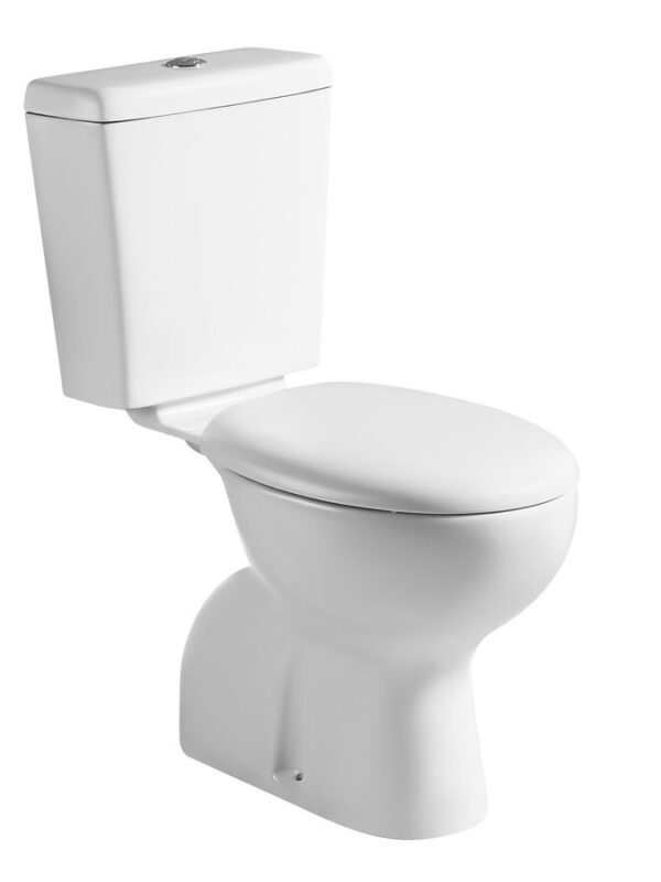 Posh Solus Square Link Toilet Suite S Trap with Soft Close Seat White (4 Star)