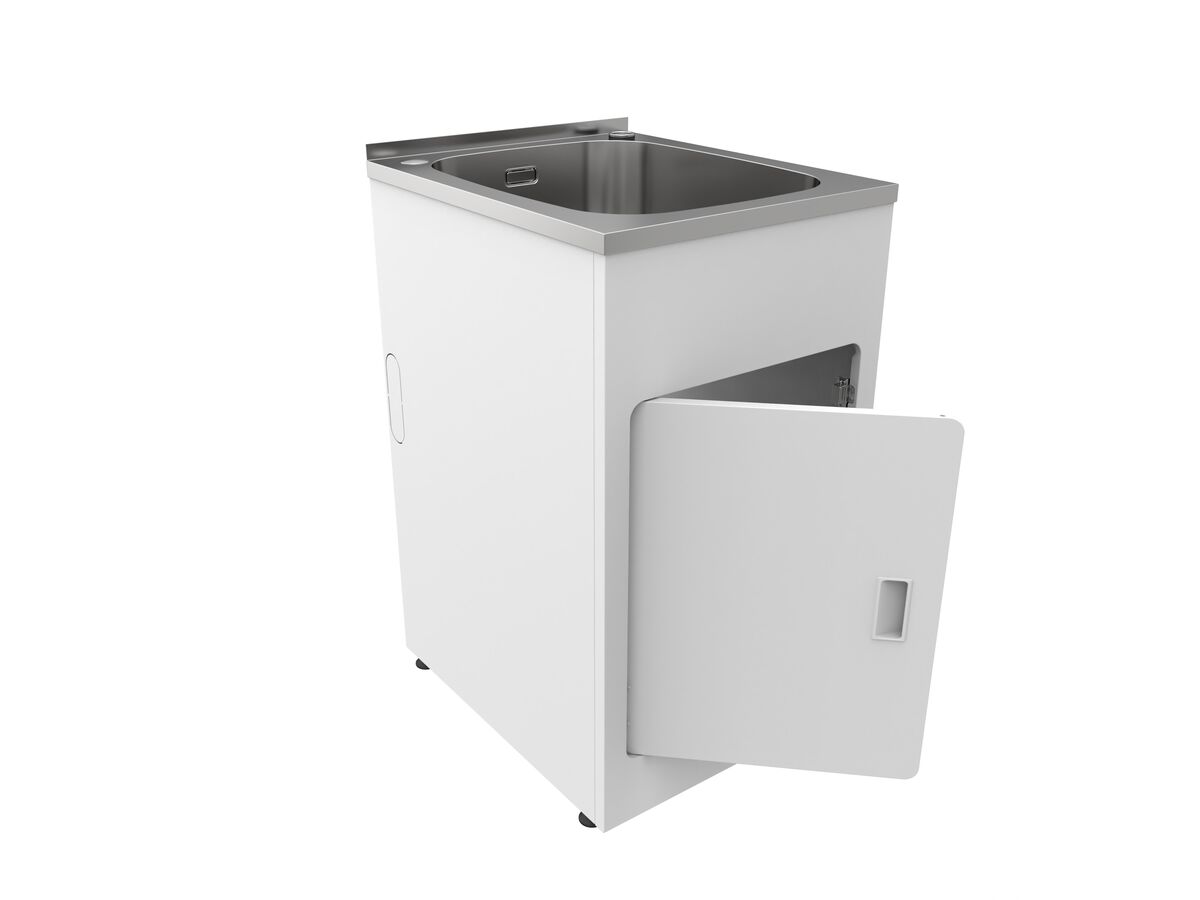 Posh Solus MK2 45 Litre Compact Laundry Trough & Cabinet 1 Taphole with Bypass & Overflow Stainless Steel - Image 2