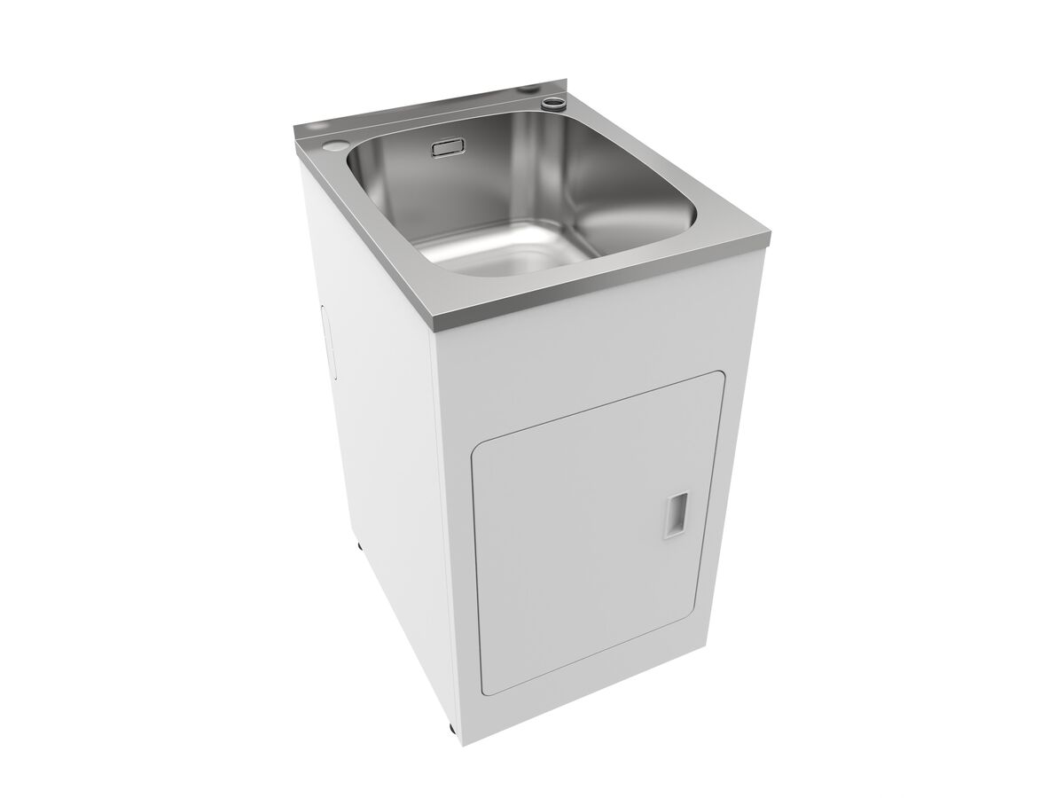 Posh Solus MK2 45 Litre Compact Laundry Trough & Cabinet 1 Taphole with Bypass & Overflow Stainless Steel