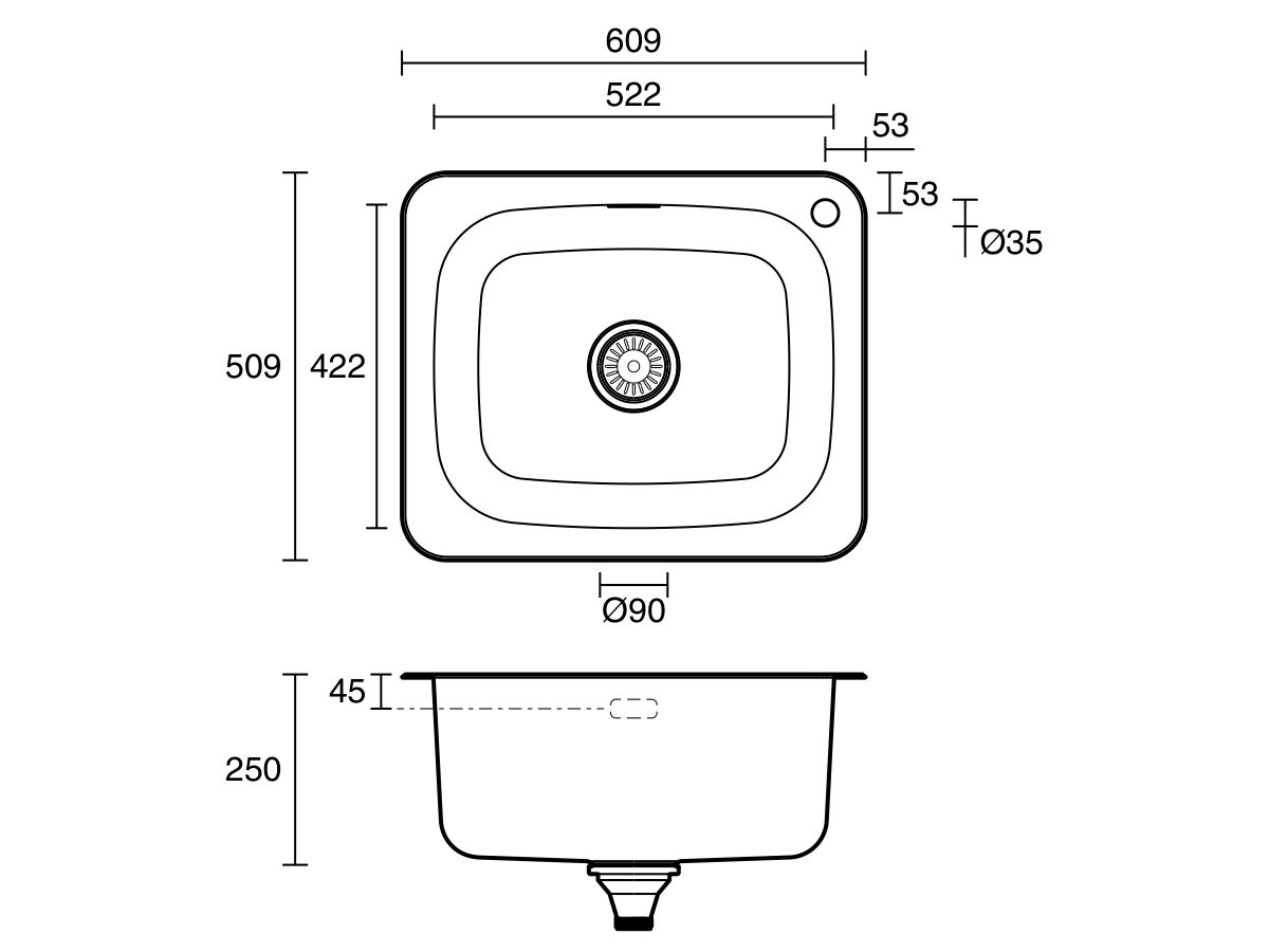 Posh Solus MK2 Inset/Undermount Laundry Trough 45 Litre Right Hand Taphole with Overflow Stainless Steel - Image 5