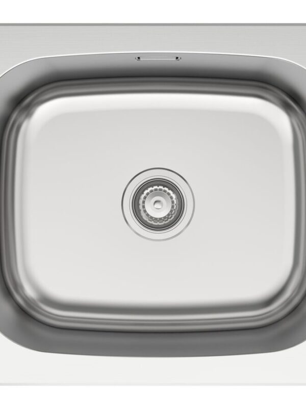 Posh Solus MK2 Inset/Undermount Laundry Trough 45 Litre Left Hand Taphole with Overflow Stainless Steel