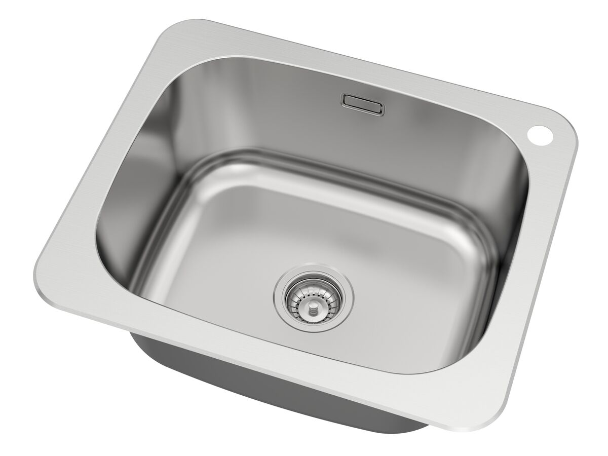 Posh Solus MK2 Inset/Undermount Laundry Trough 45 Litre Right Hand Taphole with Overflow Stainless Steel - Image 2