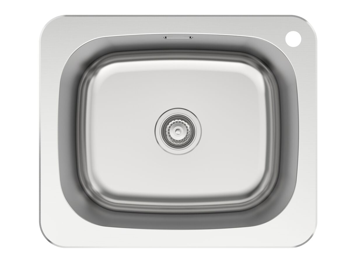 Posh Solus MK2 Inset/Undermount Laundry Trough 45 Litre Right Hand Taphole with Overflow Stainless Steel