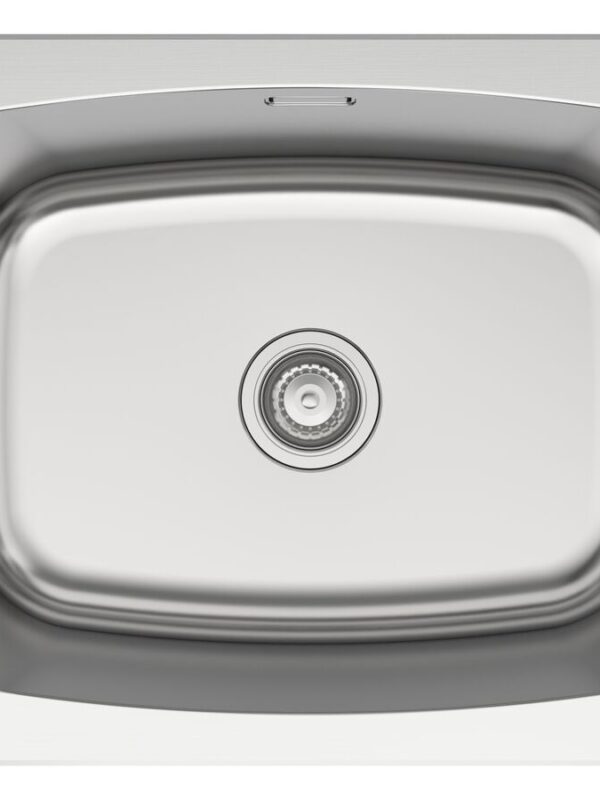 Posh Solus MK2 Inset/Undermount Laundry Trough 70 Litre No Taphole with Overflow Stainless Steel