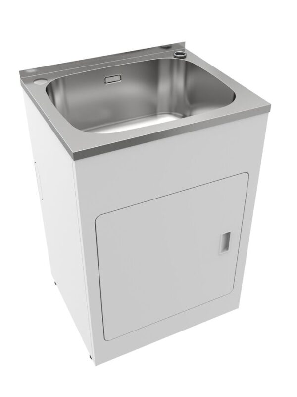 Posh Solus MK2 45 Litre Standard Laundry Trough and Cabinet 1 Taphole with Bypass & Overflow Stainless Steel