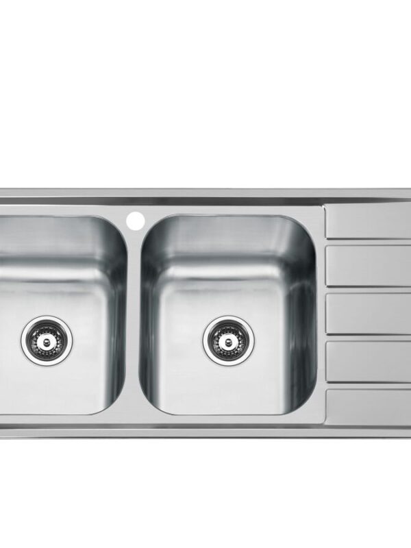 Posh Solus MK3 Double Bowl Inset Sink 1 Taphole Left Hand Bowl Stainless Steel