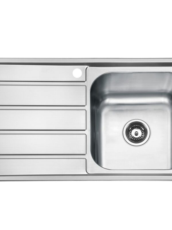 Posh Solus MK3 Single Bowl Inset Sink 1 Taphole Right Hand Bowl Stainless Steel