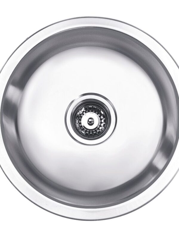 Posh Solus Round Inset/Undermount Sink No Taphole 430mm Stainless Steel