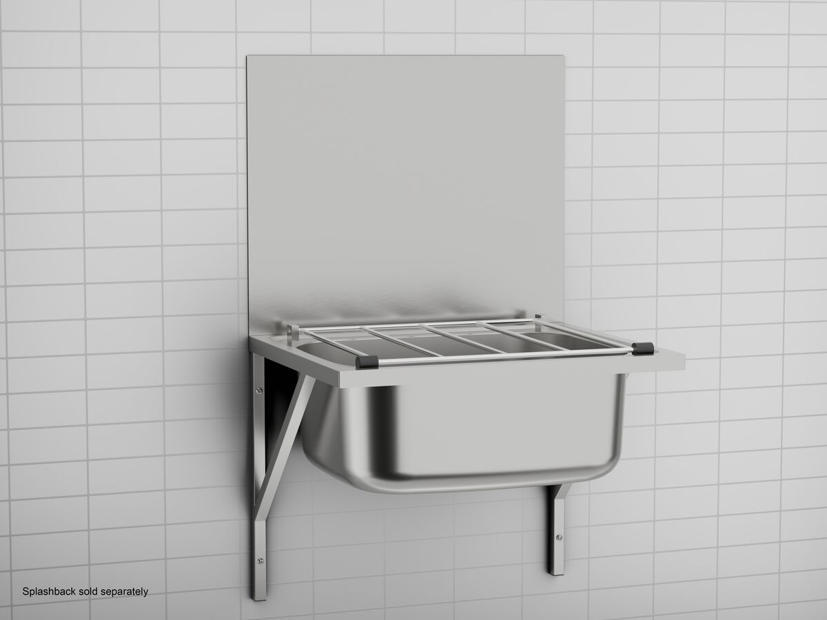 Wolfen Wall Mounted Cleaners Sink with Grate 316 Grade Stainless Steel - Image 2