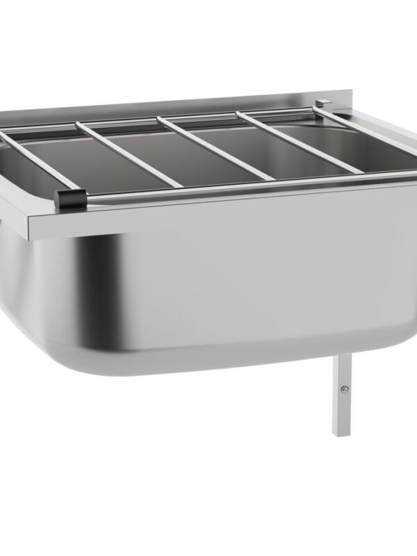 Wolfen Wall Mounted Cleaners Sink with Grate 316 Grade Stainless Steel